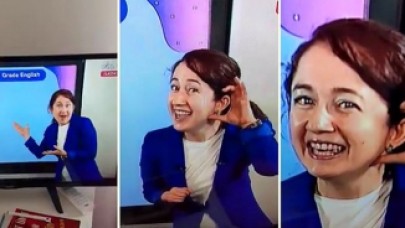 Eba TV'de kediye anlatan İngilizce öğretmeni yüzleri güldürdü