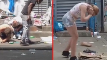 ABD'nin Pensilvanya eyaletinde korkunç görüntüler: Evsiz uyuşturucu bağımlılarının içler acısı hali kamerada!