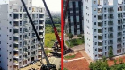 Çinli bir şirket,  28 saatte 10 katlı koca binayı böyle inşa etti