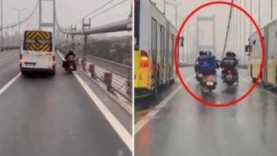 "Helal olsun" dedirten anlar: Şiddetli fırtınada otobüsler motosikletli kuryelere siper oldu