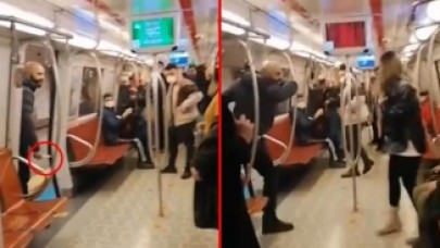 İstanbul metroda bu kadar da olmaz dedirtecek görüntüler: Genç kadına küfürler yağdırıp bıçakla saldırdı!