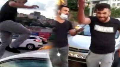 İstanbul'da maganda,  kadın sürücüye ve aracına saldırdı