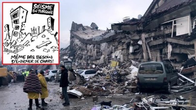 Fransız Charlie Hebdo dergisi,  10 ilimizi yıkan depremle alay etti!