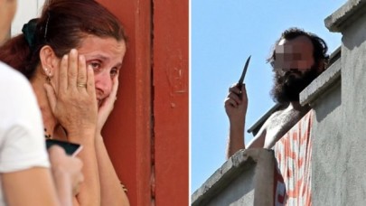 Annesini bıçakla rehin aldı! Polisin yüzüne  çamaşır suyu attı