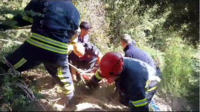 70 metrelik uçurumda yaralı bulundu
