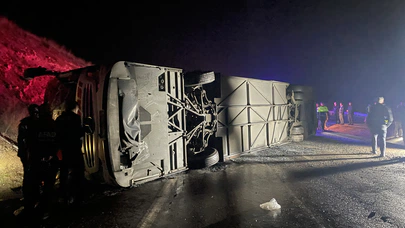 Kayseri'de otobüs devrildi. 38 kişi yaralandı