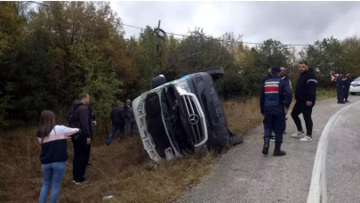 Tekirdağ'da yolcu minibüsü devrildi! Çok sayıda yaralı var