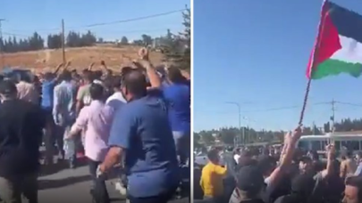 Filistin'e destek için sokağa indiler! İsrail sınırına  yürüyorlar