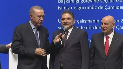 Erdoğan'ın mikrofon uzattığı adayın sözleri salonda alkış tufanı koparttı!