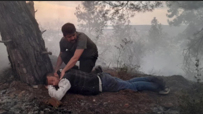 Orman yangınını çıkaran şüpheli,  yanan alanın ortasında yerde bulundu!