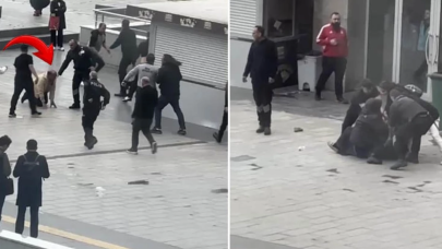Adliye önünde aileler arasında kavga! Tekme ve yumruklar havada uçuştu