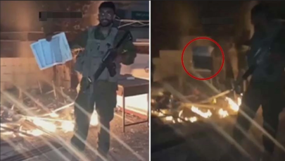 İsrail askeri camide Kur'an-ı Kerim'i ateşe attı!