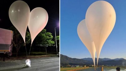 Kuzey Kore'den Güney Kore'ye balonların içinden çıkanlar pes dedirtti!