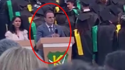 Mezuniyet töreninde protesto!