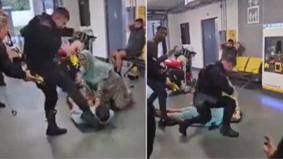 İngiltere'de havalimanında polis müdahalesi tepki çekti!