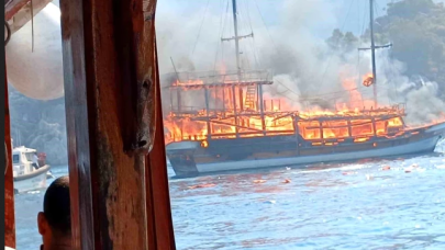 Marmaris'te bir teknede yangın: Yaralılar var!