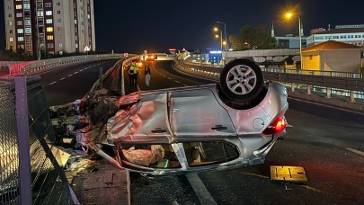Tekirdağ'da korkunç kaza: Kavşakta araç takla attı!