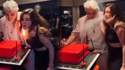 Gökçe Bahadır'ın saçları pasta üflerken alev aldı