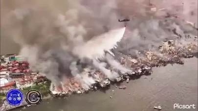 Filipinler de  korkutan yangın: Bin ev kül oldu!