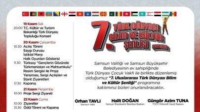 7. Uluslararası Türk Dünyası Bilim ve Kültür Şenliği Samsun’da Başlıyor!
