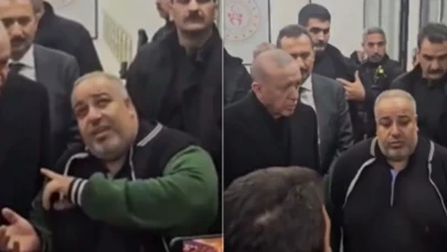 Cumhurbaşkanı Erdoğan'a şiir okuyan peynircinin garip tavırları gündem oldu