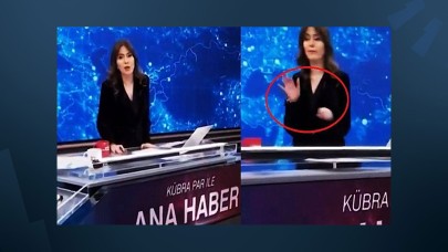 Kübra Par'ın el hareketi canlı yayına damga vurdu