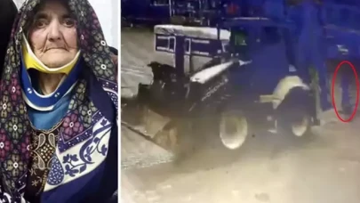 Geri manevra yapan iş makinesi 98 yaşındaki kadına çarptı!