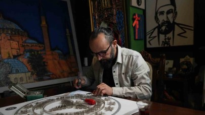 120 Bin Çiviyle İşlediği Ayasofya Tablosu Hayranlık Uyandırıyor