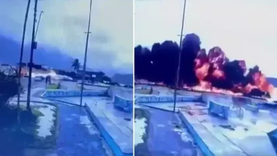İniş yapmakta olan uçak,  kontrolden çıkıp düştü!