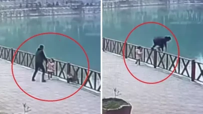 Fotoğraf çekilirken çocuk korkulukların arasında göle düştü!