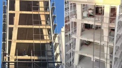 İstanbul'da inşaat binanın yamuk kolonları tartışma yarattı