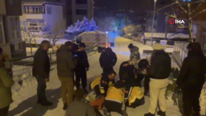 Karda kayak keyfi hastanede bitti,  genç kızın duvara çarpma anı kamerada