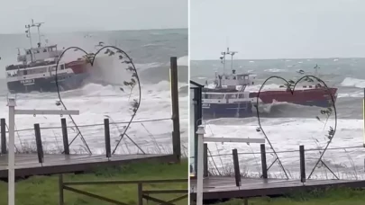İstanbul Kilyos açıklarında fırtına kabusu: Kuru yük gemisi sürüklendi!