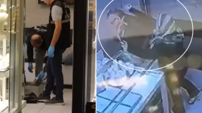 Yaşına bakmadan kuyumcuyu soymaya çalıştı! İlginç anlar kamerada