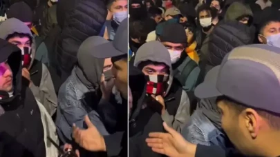 Polis amiriyle eyleme katılan öğrenciler arasında dikkat çeken diyalog