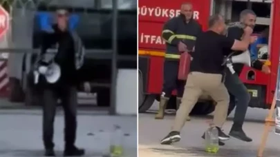 Adana'da ABD konsolosluğu önünde kendini yakmaya çalıştı!