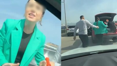 Trafikte yol vermeyen sürücüye scooterla saldırdı