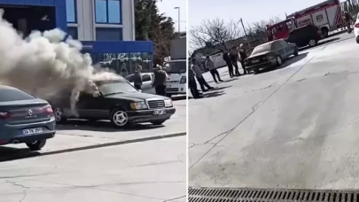 Şok eden olay: Muayeneden geçemeyen sürücü aracını ateşe verdi!