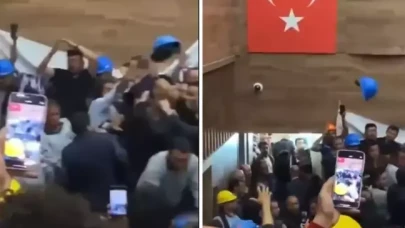 Muğla'da işçilerden Ahmet Aras’a baretli protesto!