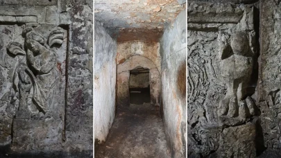 Şanlıurfa'da bir evin avlusunda bulunan kaya mezarı kayıt altına alındı