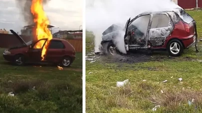 Şaşkına çeviren olay: Aracını benzin dökerek yaktı!