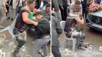 Düğünde ilginç gelenek! Damadı sandalyeye bağlayıp yaptıkları "pes" dedirtti