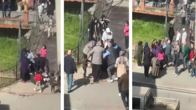 Kadınların kavgasını erkekler güçlükle ayırdı