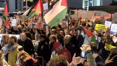 İstanbul’da İsrail Başkonsolosluğu önünde protesto