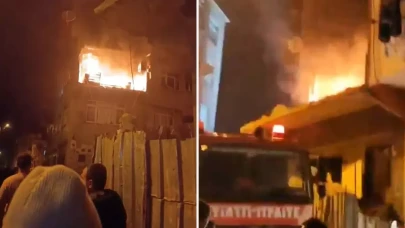 Kağıthane’de binada yangın sonrası patlama: 1 yaralı, patlama anı görüntülendi