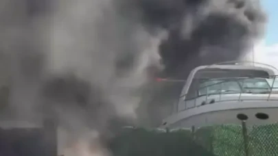 Çeşme'de 7 tekne alev alev yandı