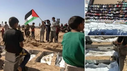 Gazze'de kimliği belirlenemeyen 30 Filistinli toplu mezara defnedildi