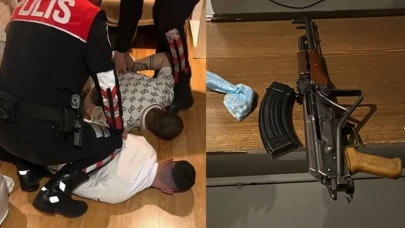 Beşiktaş’ta otel odasına baskın: Yatağın altından kalaşnikof çıktı