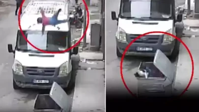 Küçük çocuk, apartmanın 2. katından çöp konteynerine düştü