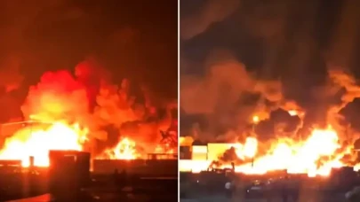 İran'da patlamadan sonra çıkan yangın söndürülemedi